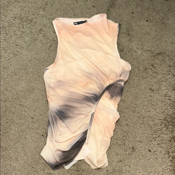 Zara Peach and Gray Tank Top - Picture 1 of 3